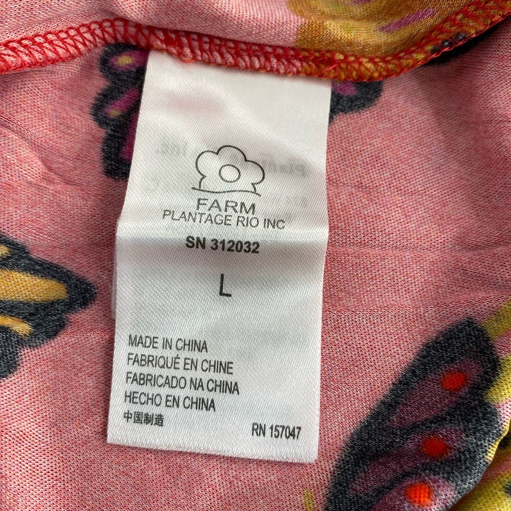 Farm Rio Living Bloom Maxi Dress Long Sleeve Red Jersey Size Large - Picture 10 of 11